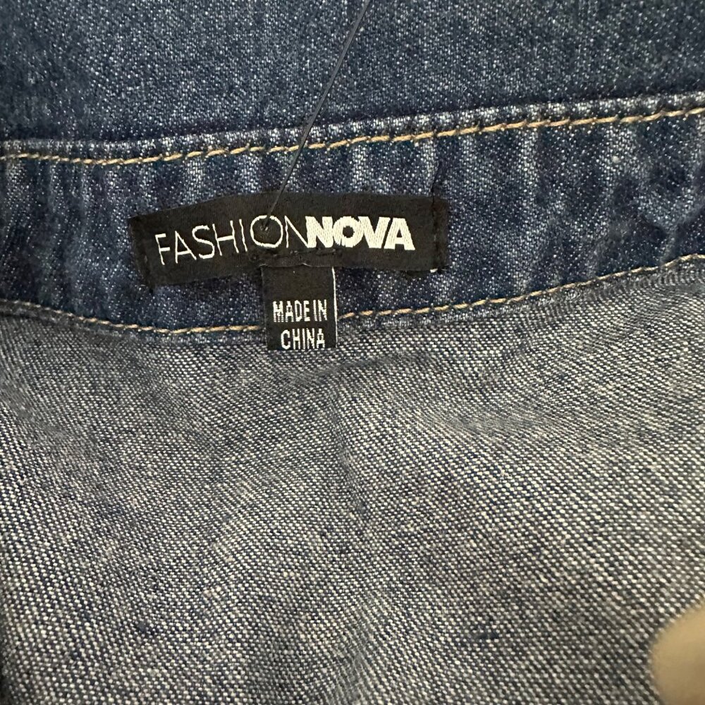 Fashion Nova Womens Long Sleeve Boilersuit Jumpsuit Size XL Workwear Inspired - Picture 4 of 7